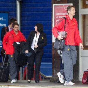 Manchester United board train at Stockport for Champions League final