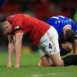 Phil Jones trains for United as they prepare for Madrid
